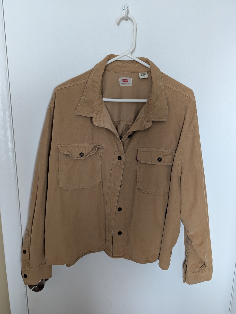 Levi's Women's Tan Courdaroy Button-Up Utility Shirt
